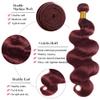 Fabimiya Bundles Human Hair Body Wave Burgundy 99J Human Hair Bundles Unprocessed Brazilian Virgin Hair Bundles Burgundy 99J Human Hair Bundles Quick Weave Hair Extension view 2