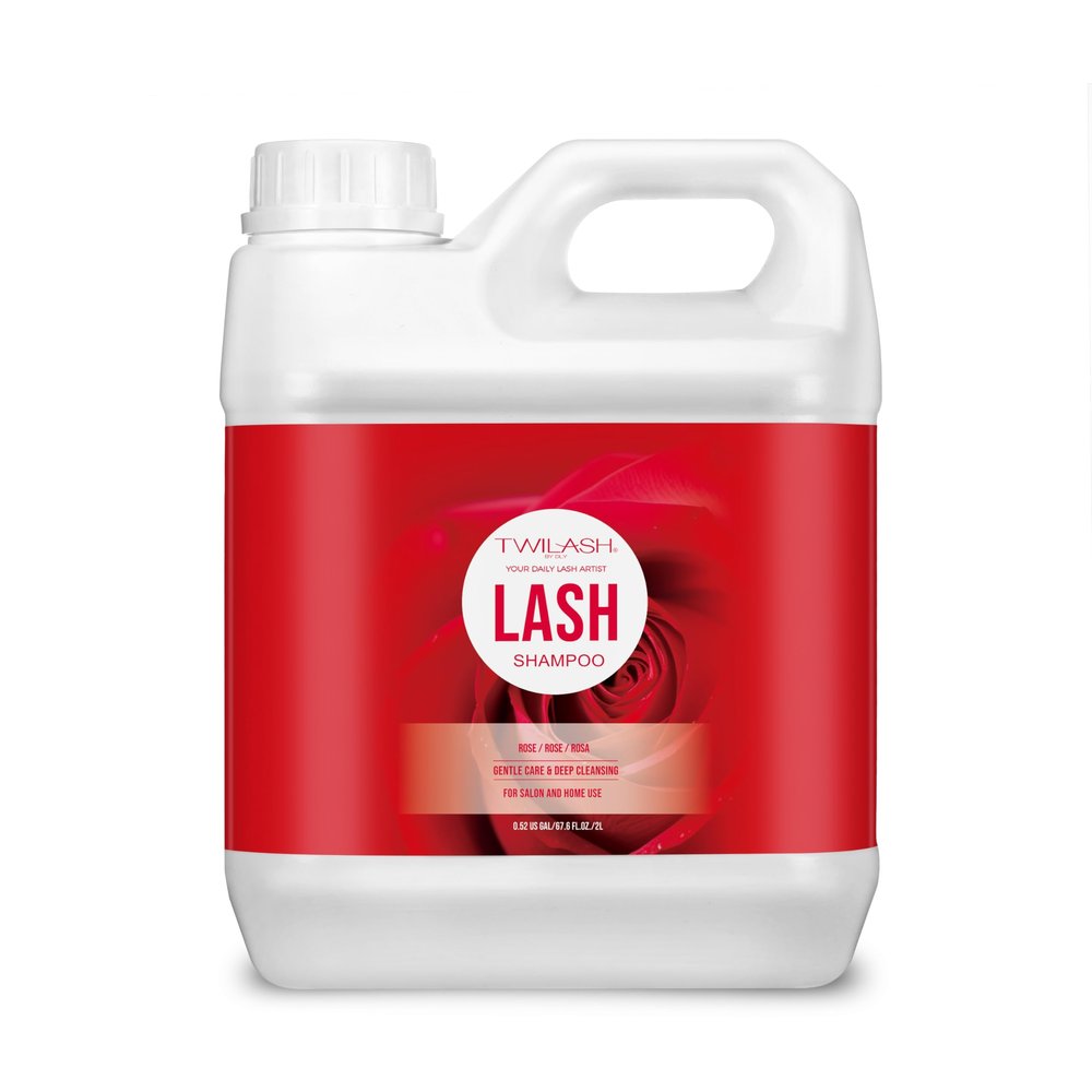 TWILASH BY DLY Lash Shampoo Bulk, Eyelash Cleanser for Extensions 2 Liters, Safe Makeup Remover, Non-irritating or Burning Eyelid Foaming Cleanser for Professional Salon and Home Use (Rose-2L)