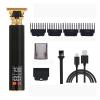 Electric Barber T9 Upgraded LCD Rechargeable Retro Oil Head Carving Electric(LCD Black) view 1