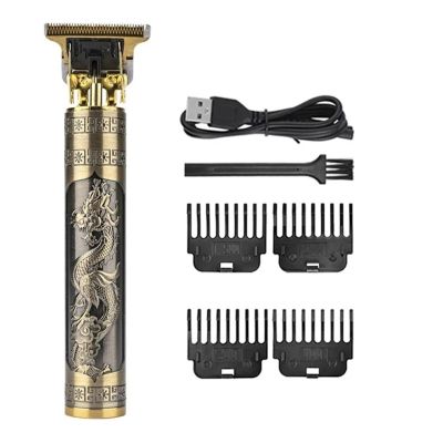 2023 Vintage Body T9 Cordless Electric Shaver Hair Cutting Machine for Man Hair Clipper Barber Beard Trimmer USB(Metal dragon1)