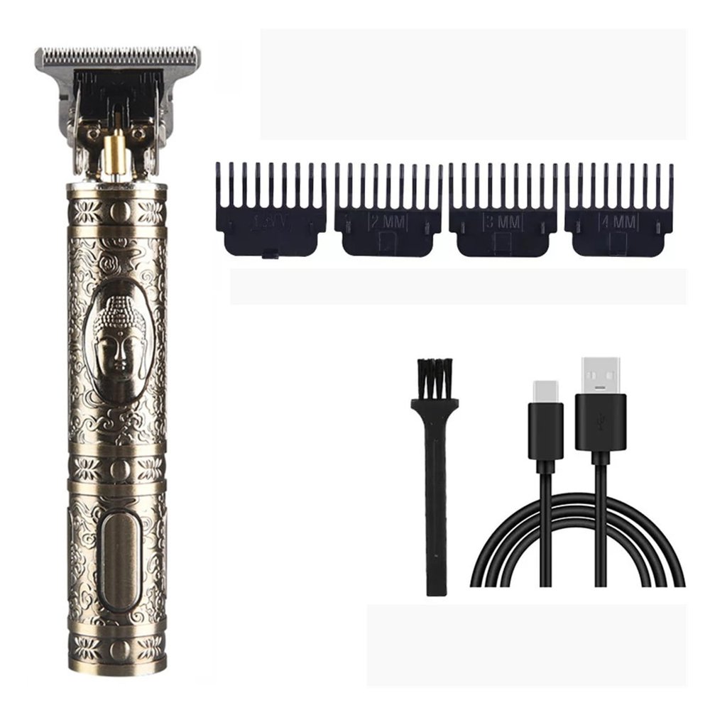Electric Barber T9 Upgraded LCD Rechargeable Retro Oil Head Carving Electric(ABS Buddha)