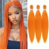 Dorsanee Orange Braiding Hair Pre Stretched 20 Inch 3 Packs Professional Easy Braiding Hair for Crochet Braids Twists Locs Hair Soft Yaki Texture Hot Water Setting Synthetic Hair Extensions view 1