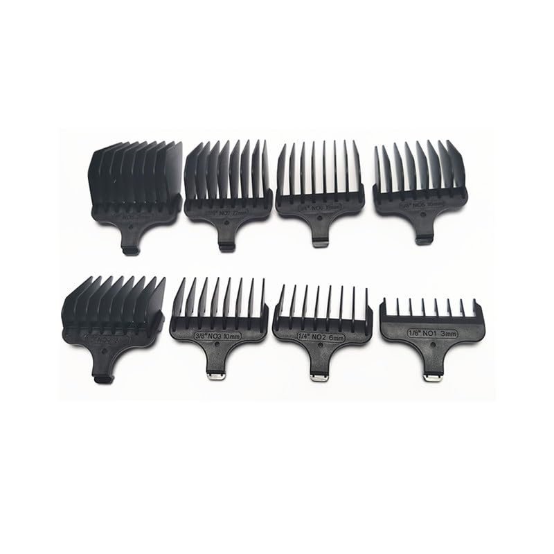 DBLCAST [Shaving Heads] 8X Clipper Comb #1- #8,1/8"-1",3-25mm Replacement Compatible with for Wahl T-Blade 9837 9854L 9860 9860L 9864 9867L 9867-100 9869 9870L 9876 [Easy to Replace]