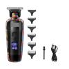 Digital Display Professional Barber Pusher for Men Hair Clipper Reciprocating Random Graffiti Pattern Electric Barber view 1