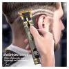 Digital Display Stainless Steel Cutter Head Professional T9 Hair Trimmer Metal Body Men's Electric Shaver Men's Barber Machine(LCD Stripe Knight) view 4