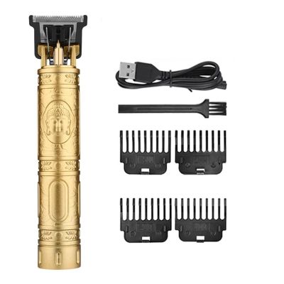 2023 Vintage Body T9 Cordless Electric Shaver Hair Cutting Machine for Man Hair Clipper Barber Beard Trimmer USB(Plastic buddha3)
