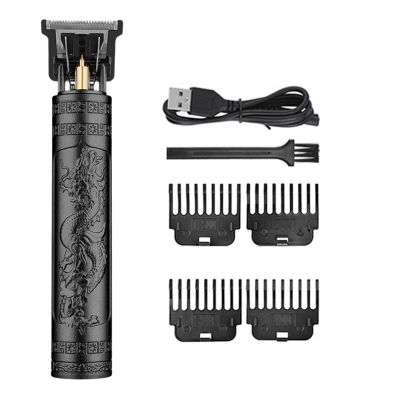 2023 Vintage Body T9 Cordless Electric Shaver Hair Cutting Machine for Man Hair Clipper Barber Beard Trimmer USB(Plastic dragon1)