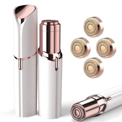 Facial Hair Remover for Women White Color with 4-pc Replacement Heads