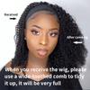 Luxclipse Headband Wig Real Hair Kinky Curly Headband Wig Wigs for Black Women None Lace Front Wigs Deep Curly Real Hair Wigs 150% Density Natural Black Color (Black,16 Inch) view 2