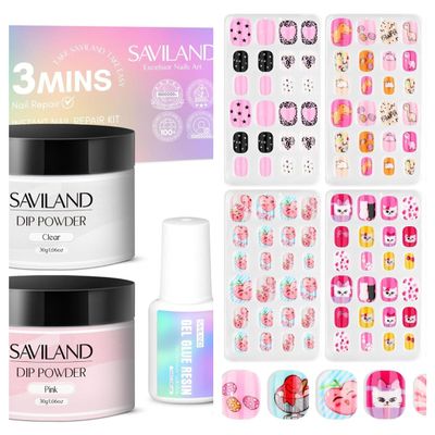 Saviland 60g Nail Repair Kit for Broken Damaged Nails and Press on Nails for Kids 7-day Styling