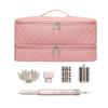 ARLMEGOR Double-Layer Travel Carrying Case for Revlon One-Step Hair Dryer Brush/Volumizer Styler Shark FlexStyle Attachment Portable Storage Organizer Bag Hair Tools Travel Bag (Pink) view 1