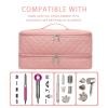 ARLMEGOR Double-Layer Travel Carrying Case for Revlon One-Step Hair Dryer Brush/Volumizer Styler Shark FlexStyle Attachment Portable Storage Organizer Bag Hair Tools Travel Bag (Pink) view 2