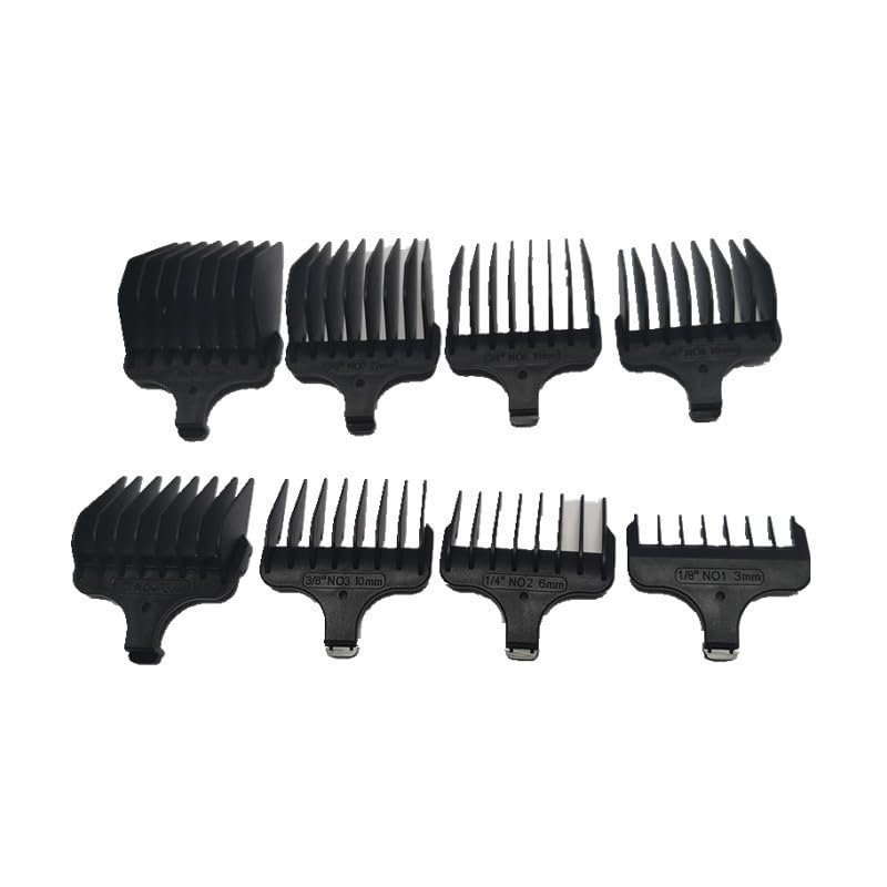 DBLCAST [Shaving Heads] 8X Clipper Comb #1-#8,1/8"-1",3-25mm Replacement Compatible with for Wahl T-Blade 9876L 9880 5537C 9880L 9884 9884L 9885 9885L 9886 [Easy to Replace]