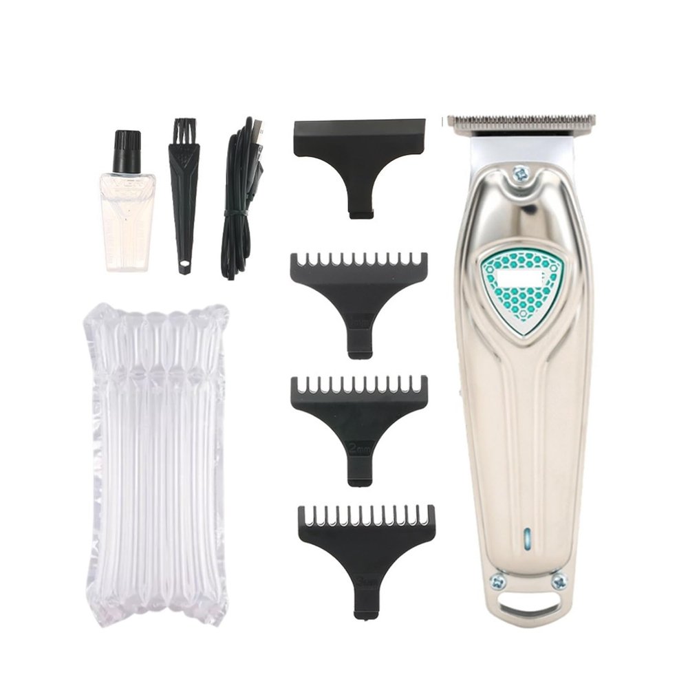 Electric Hairdresser Carving Scissors USB Rechargeable Oil Head Electric Pusher 0 Cutter Head Hairdresser V-911 Hair Clipper(No box-01)