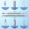 Acylic Nail Clippers and Metal Silver Cuticle Pusher, Chameleon Adjustable Nail Clippers with Magnets Sizers for Acrylic Nails and 2PCS Metal Silver Cuticle Pusher view 4