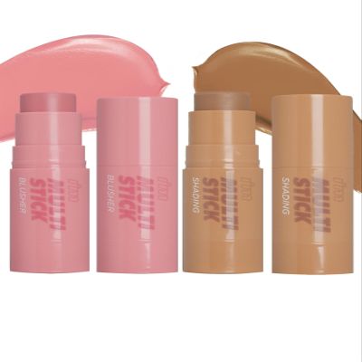 I'M MEME I'm Multi Stick Blusher 005 Bliss Mauve + Contour Stick for Face - I'm Multi-stick Shading 001 Bronzer, 0.24 Oz Bundle