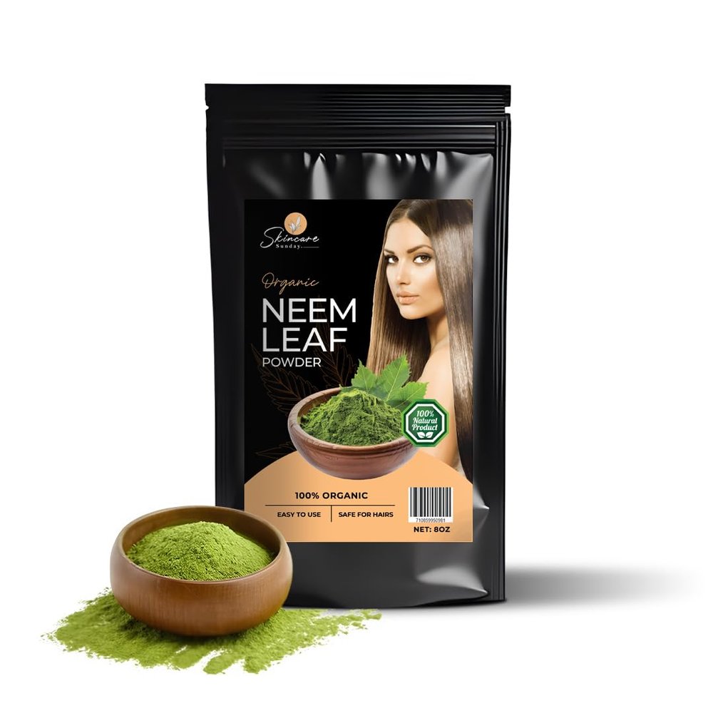 SKINCARE SUNDAY Organic Neem Leaf Powder for Hair  100% Pure & Natural  8oz