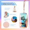 Dunzy 8 Pcs Holographic Iridescent Clear Makeup Bags with Zipper Travel Cosmetic Pouches with Wrist Loop Waterproof Toiletry Organizer Case Home Office Beach Pouch Purse Diaper Vacation Gift Bag(L) view 3