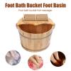 Wooden Foot Basin,Solid Wood Foot Tub, Cedar Foot Bath Barrel Wood Pedicure Barrel, Spa Massage Cedar Pedicure Barrels Household Foot Bath Barrel, Feet Relax Bucket Kit with Lid and Massage Roller view 4