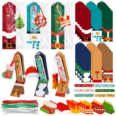 Dimsile 24 Sets Christmas Gift Christmas Nail File Santa Emery Boards Christmas Cutout Hat Filler Manicure Tools with 24 Emery Boards 24 Cutout 24 Ribbon and 24 Gift Bag