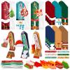 Dimsile 24 Sets Christmas Gift Christmas Nail File Santa Emery Boards Christmas Cutout Hat Filler Manicure Tools with 24 Emery Boards 24 Cutout 24 Ribbon and 24 Gift Bag view 1
