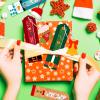 Dimsile 24 Sets Christmas Gift Christmas Nail File Santa Emery Boards Christmas Cutout Hat Filler Manicure Tools with 24 Emery Boards 24 Cutout 24 Ribbon and 24 Gift Bag view 3
