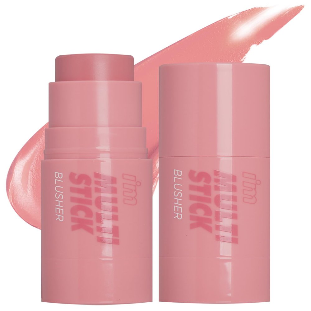 I'M MEME I'm Multi Stick Blusher 005 Bliss Mauve + Highlighter Stick for Face - I'm Multi-stick 001 Champagne Gold, 0.25 Oz Bundle