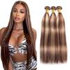 28 30 32 inch Highlight Bundles #33 Human Hair Bundle Blonde Straight Bundles P33/613 Straight Human Hair Bundle view 1
