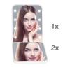 Pocket Mirror, 1X/2X Magnification LED Compact Travel Makeup Mirror with Light for Purse, 2-Sided, Portable, Folding, Handheld, Small Lighted Mirror for Gift, White view 2