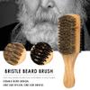 Beard Brush and Comb Set with Mustache Scissors Grooming Kit, Natural Boar Bristle, Dual Action Wood Comb, Dual Side Brush for Men's Facial Hair, Travel Bag view 4