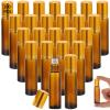 100 PCS 10 ml Amber Roller Bottles for Essential Oils - Empty Brown Glass Bottle, Refillable Roll on, Portable Travel Perfume Leakproof With Stainless Steel Ball view 1