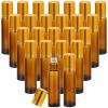 100 PCS 10 ml Amber Roller Bottles for Essential Oils - Empty Brown Glass Bottle, Refillable Roll on, Portable Travel Perfume Leakproof With Stainless Steel Ball view 2
