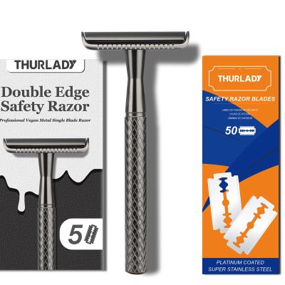 Gun Black Safety Razor and 50 Razor Blades