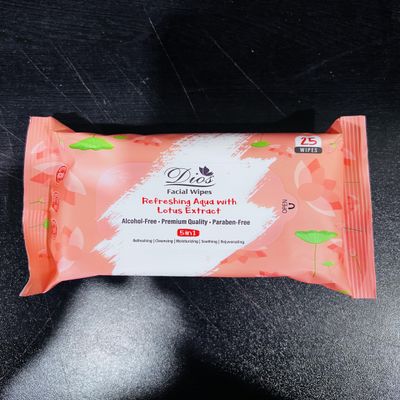 Dio's Facial Wipes Refreshing Aqua With Lotus Extract (25 Wipes Pack)