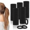 150PCS Black Cotton Hair Bands - Seamless Ponytail Holders, No Damage Elastics for Thick Hair, Soft Hair Bands for Women - Christmas Gifts view 1