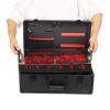 Beauty Salon Barber Case,Hair Stylist Tool Kits Organizer,Professional Barber Travel Carry Case for Hair Scissors Tools Hair Stylist Pet Groome,Barber Carrying Case with Code Lock (Black and Red) view 3