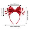 LSHDXD Christmas Mouse Ears Bow Headband Hair Hoop With a Plush Circle Around the headband Glitter Snowflake Hair bands for Christmas Party Supplies Hot Pink Princess Dress Up view 2
