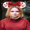 LSHDXD Christmas Mouse Ears Bow Headband Hair Hoop With a Plush Circle Around the headband Glitter Snowflake Hair bands for Christmas Party Supplies Hot Pink Princess Dress Up view 3