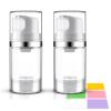 Cosywell Airless Pump Jars 1.7oz/50ml 2 Pack Pump Bottle Dispenser Empty Moisturizer airless Pump Bottles Cosmetic Pump Container Travel Pump Bottles for Toiletries Shampoo Lotion and Cream Clear view 1