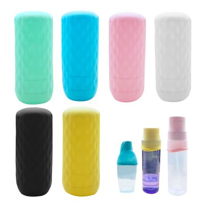 Silicone Bottle Covers 6PCS Leak Locks Toiletry Skins Flexible Elastic Sleeves for Leak Proofing Travel Container in Luggage Reusable Travel Accessories for Women Men Makeup Beauty Tool.