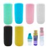 Silicone Bottle Covers 6PCS Leak Locks Toiletry Skins Flexible Elastic Sleeves for Leak Proofing Travel Container in Luggage Reusable Travel Accessories for Women Men Makeup Beauty Tool. view 1