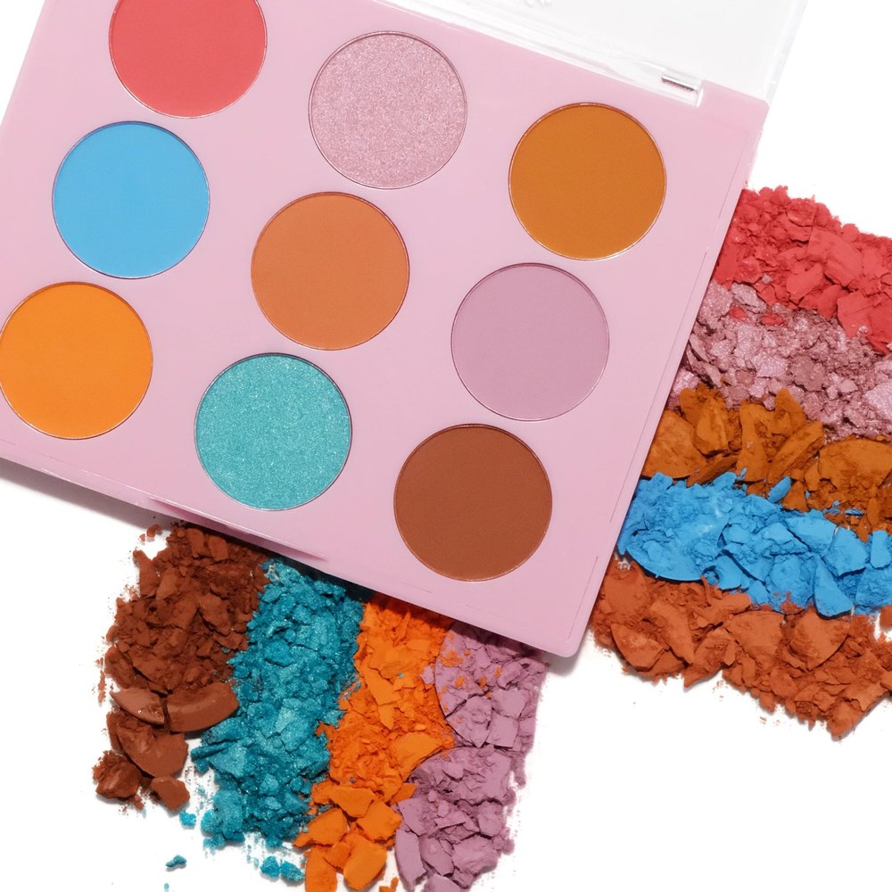 Beauty Bakerie Cosmetics Highly Pigmented Eye Shadow Makeup Palette, Sparkly/Glitter/Shimmer/Metallic/Matte Eyeshadow Look, Vegan, Cruelty-Free, Paraben-Free, 9 Shades, Rainbow Marshmallows