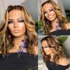 Bob Wig Body Wave Bob Wig Human Hair Ombre Colored Wig Wavy Lace Wig Heat Resistant Natural Hair Wig P4 27 Body 8inches#180% view 4