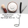 Brrnoo Stainless Steel Shaving Brush Holder Stand with Universal Fit, Air Drying Design, Compact Size, Suitable For Most Brush and Beard Trimmer view 4