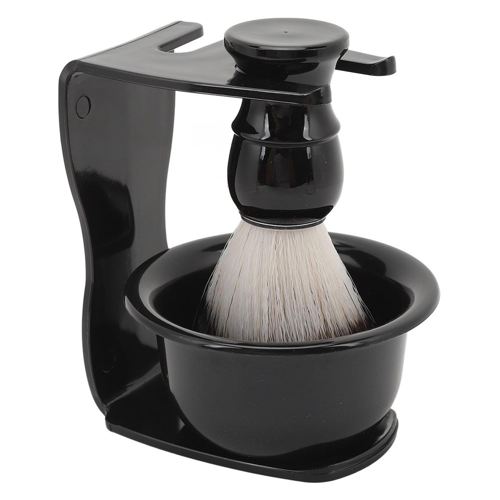 Comfortable Grip, Dry Brush Stand, Easy Clean Shave Bowl Set with ABS Material for Men Hair Shave, Home Travel