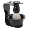 Comfortable Grip, Dry Brush Stand, Easy Clean Shave Bowl Set with ABS Material for Men Hair Shave, Home Travel view 1