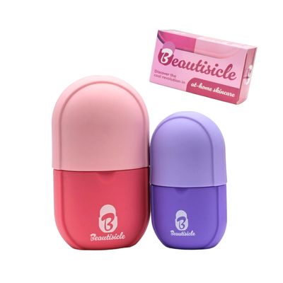 Beautisicle Ice Roller for Face - Pack of 2 Silicone Ice Face Roller and Eye Roller - Premium Face Roller for Wrinkles and Lifting, Puffy Face Reducer - Refreshing Frozen Gua Sha Facial Roller Set