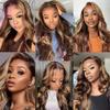 oulaer Highlight Body Wave Wigs Human Hair Honey Blonde 4/27 Color 13x6 HD Transparent Lace Front Wigs For Women Pre Plucked With Baby Hair Brazilian Glueless Wig 150% Density 18Inch view 4
