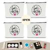 4 PCS Girls Weekend Gifts for Women, Friendship Makeup Bag, Bestie Favors for Trip, Sister Bachelorette Party Vacation Christmas view 3