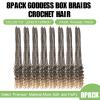 Goddess Box Braids Crochet Hair for Black Women 24 Inch Crochet Braids with Curly Ends Pre Looped 8 Packs Bohemian Style Goddess Box Braid Hair Extensions (Natural Black/Honey Blonde, 24 Inch T27) view 3